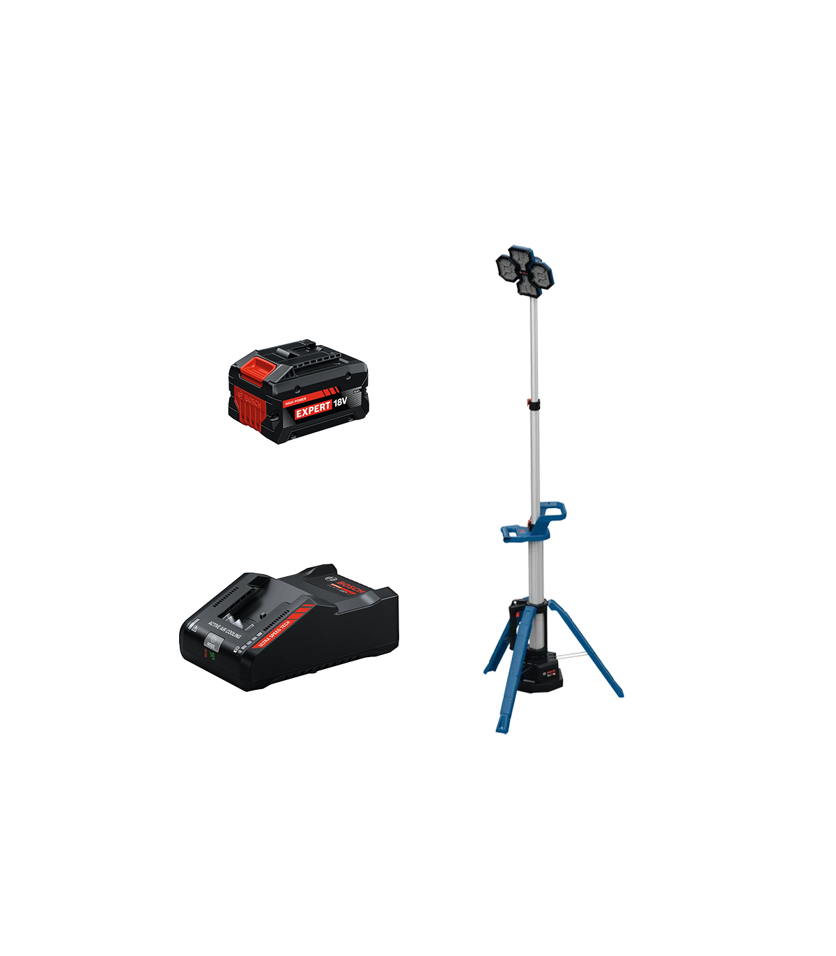 Projecteur de chantier GLT 18V-5000 + 1 Batterie EXPERT 8 Ah + 1 Chargeur EXAL18V-160 BOSCH