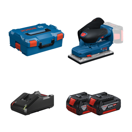 Ponceuse vibrante GSS 18V-18 + 2 batteries GBA 18V 4 Ah + 1 chargeur GAL 18V-40 BOSCH