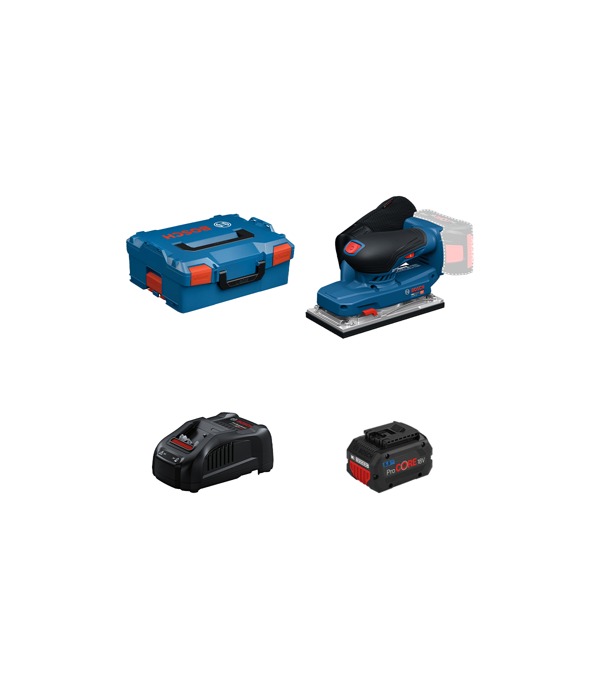 Ponceuse vibrante GSS 18V-18 + 1 batterie ProCore 18V 5,5 Ah + 1 chargeur GAL 1880 CV BOSCH