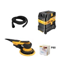 Pack ponceuse excentrique DEROS II 5650CV  + aspirateur DEXOS 1230 M + tuyau + Abranet MIRKA