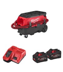 Aspirateur 18V M18 ONEF2VC34M-0 CLASSE M + 2 batteries Forge 18V 8 Ah + 1 chargeur M12-18 FC MILWAUKEE