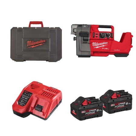 Rainureuse à rouleaux M18 FRGRO114-802C + 2 batteries Forge 18V 8 Ah + 1 chargeur M12-18FC MILWAUKEE