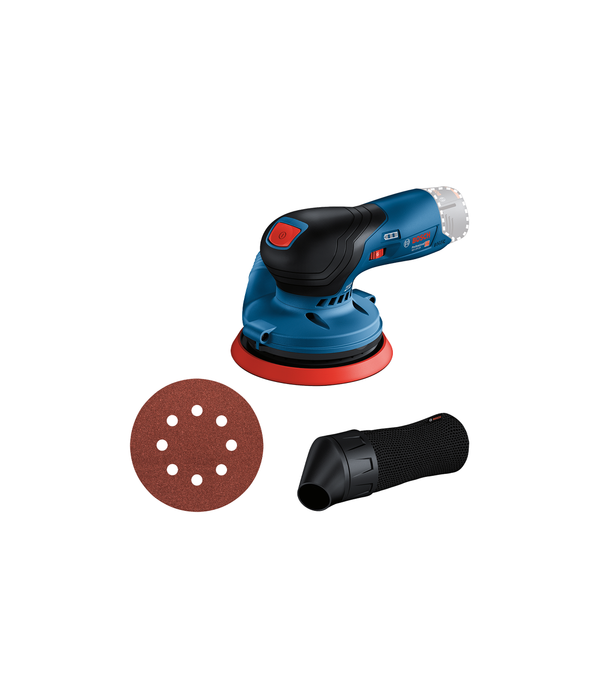 Ponceuse excentrique Ø125 mm GEX 12V-125 + 1 Batterie GBA 12V 3 Ah + 1 chargeur GAL 12V-40 + Coffret de 9 abrasifs O780 Ø125 mm