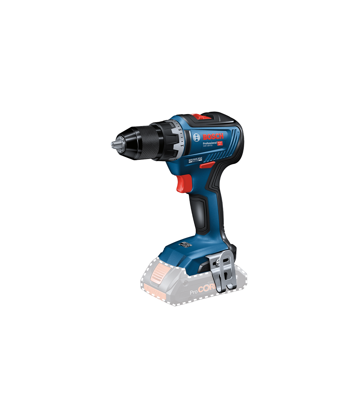Perceuse-visseuse GSR 18V-55 + 1 Batterie GBA 18V 4 Ah + 1 chargeur GAL 18V-40 + 1 Coffret de 23 embouts de vissage BOSCH