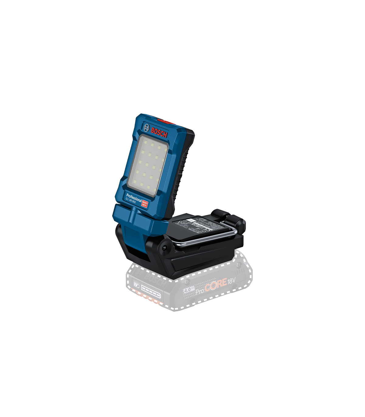 Lampe GLI 18V-800 + 1 Batterie ProCORE 18V 4 Ah + 1 Chargeur GAL 18V-40 + 1 Sac à dos pour outils EXPERT BOSCH