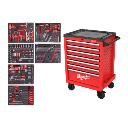 Servante équipée 7 tiroirs 69CM TOOLGUARD 337 outils MILWAUKEE