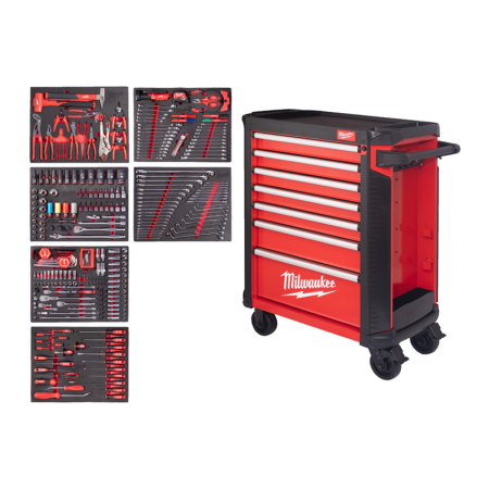 Servante équipée 7 tiroirs 78CM TOOLGUARD 337 outils MILWAUKEE