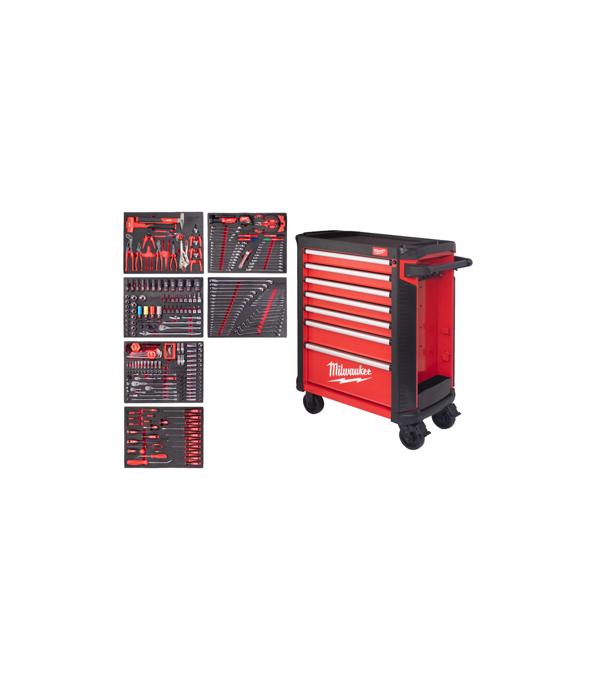 Servante équipée 7 tiroirs 78CM TOOLGUARD 337 outils MILWAUKEE