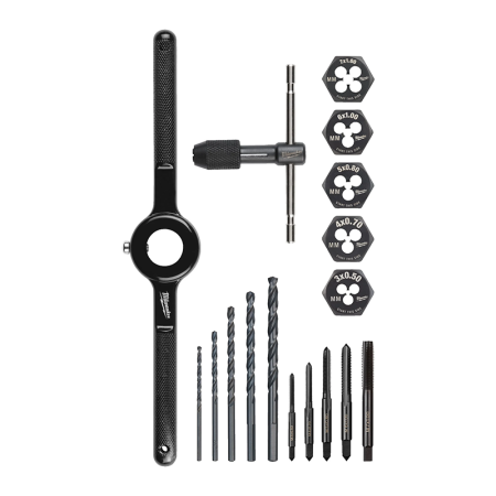 Set de tarauds et filières métriques 17 pièces MILWAUKEE