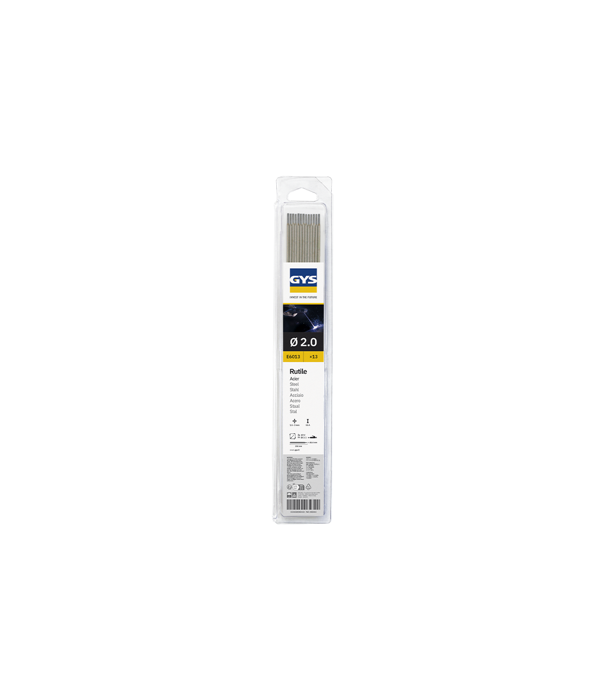 13 Électrodes rutiles E6013 Ø2,0 mm GYS
