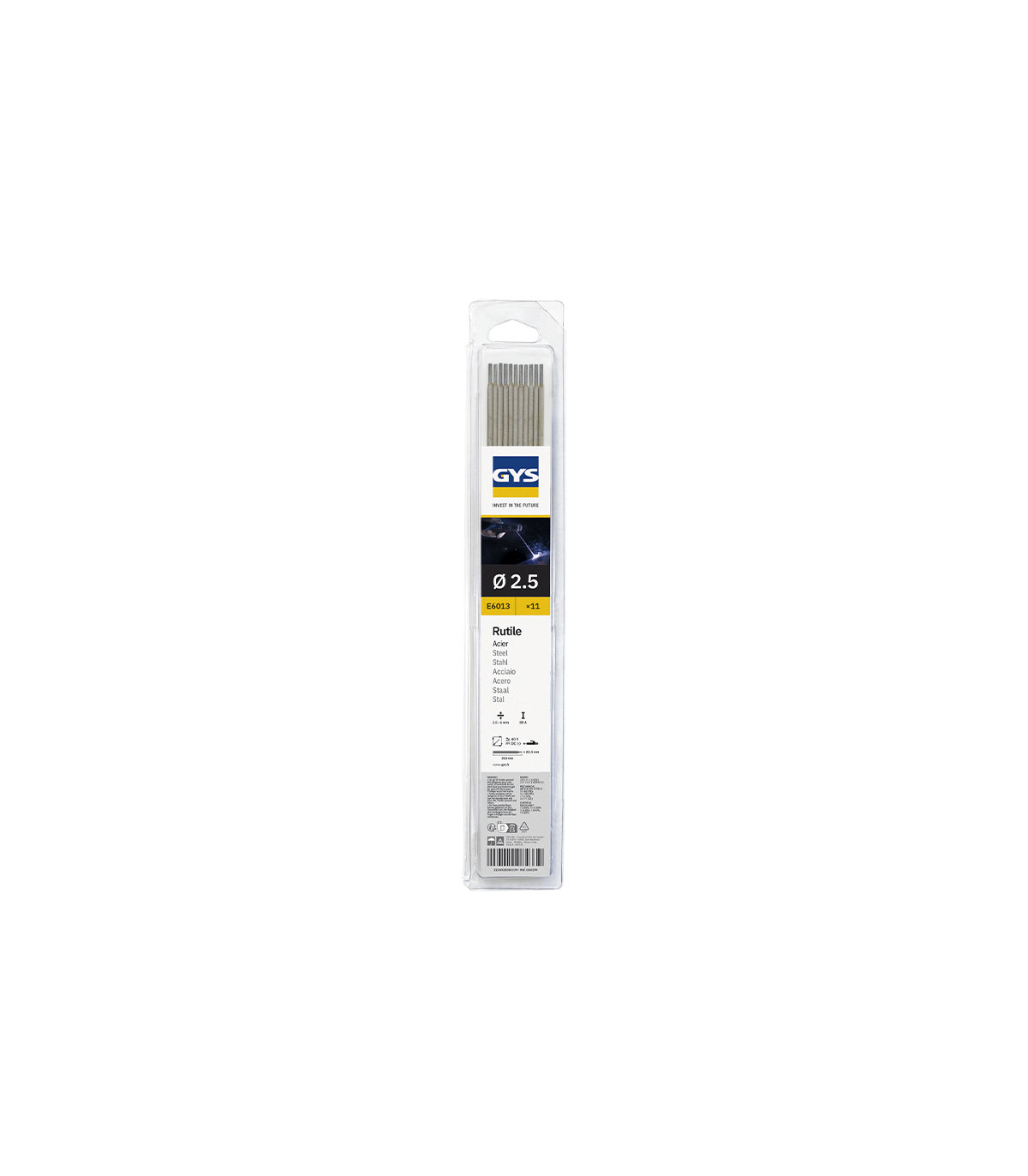 11 Électrodes rutiles E6013 Ø2,5 mm GYS