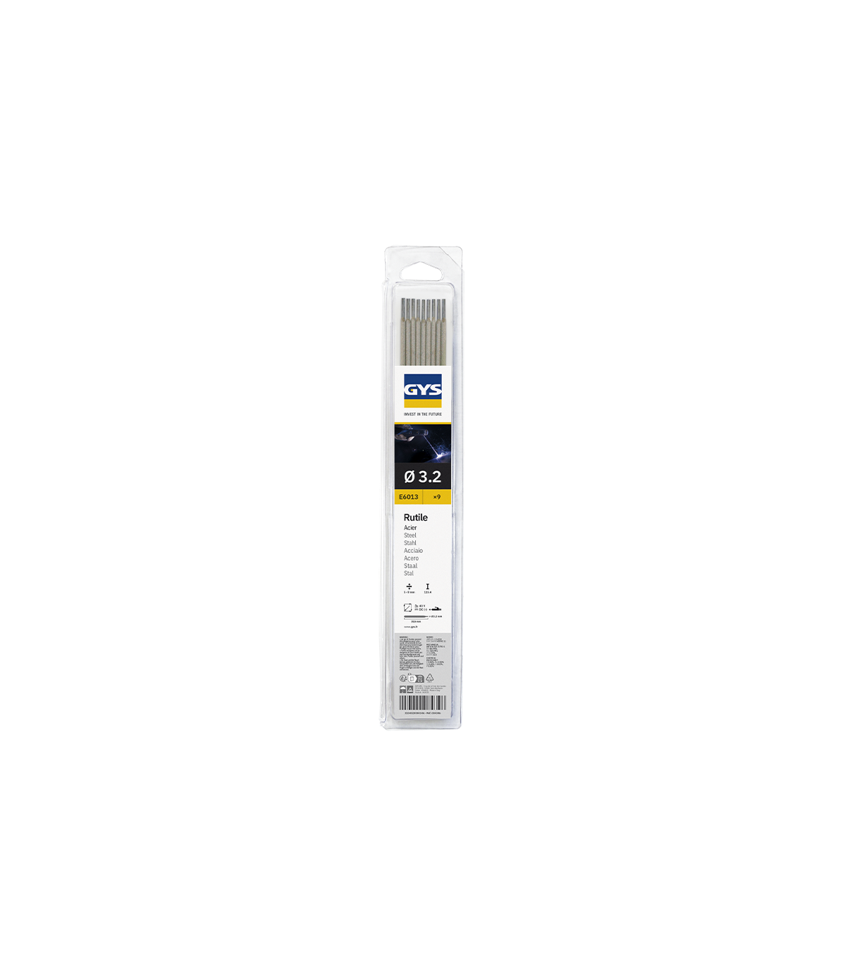 9 Électrodes rutiles E6013 Ø3,2 mm GYS