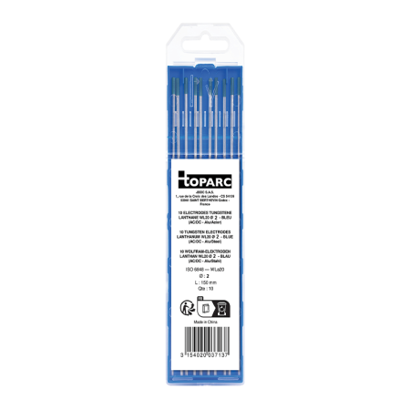 10 électrodes tungstène lanthane WL20 Ø2 mm GYS