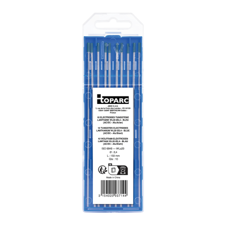 10 électrodes tungstène lanthane WL20 Ø2,4 mm GYS