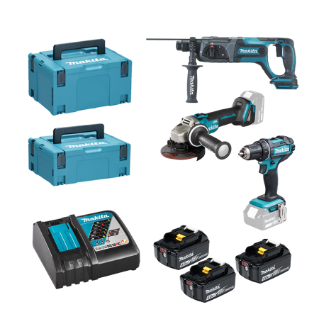 Pack de 3 machines 18V (DDF482 + DGA504 + DHR241) MAKITA