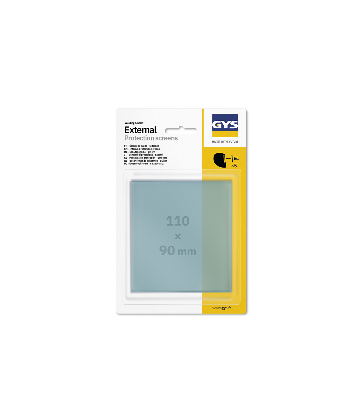 5 Écrans de protection externes 110 x 90 mm - TECHNO 11 & 9/13 / MASTER 11 / FLIP-FLAP GYS