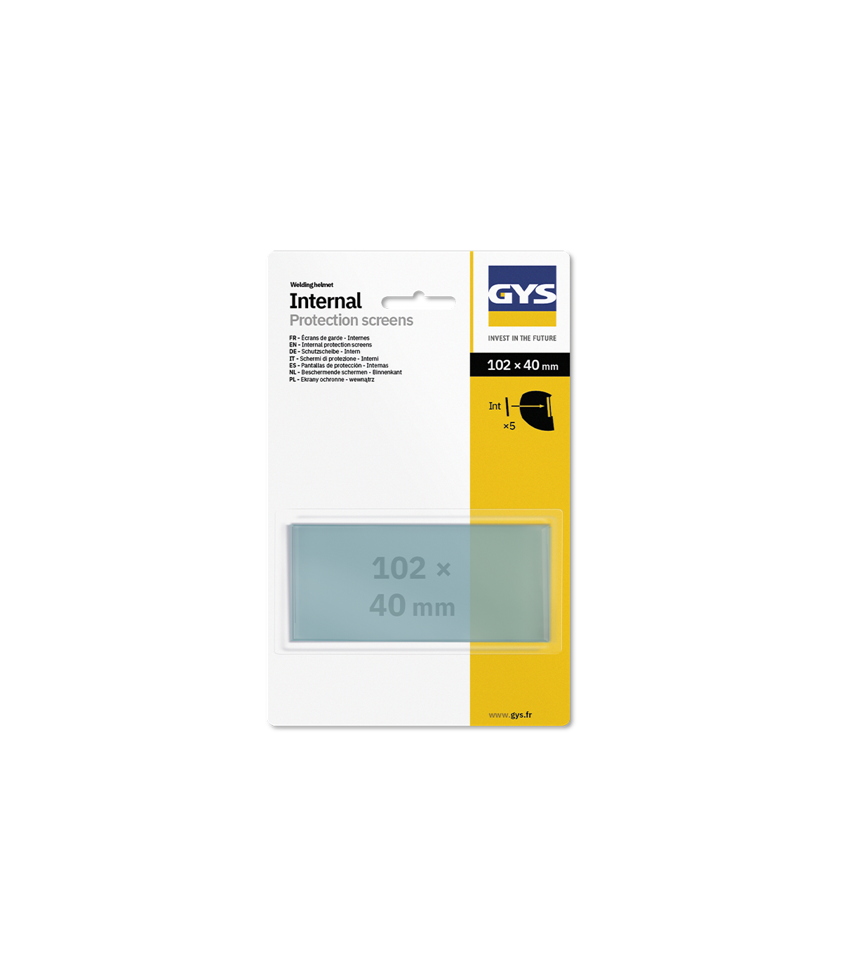 5 écrans de protection internes 102 x 40 mm TECHNO 11 GYS