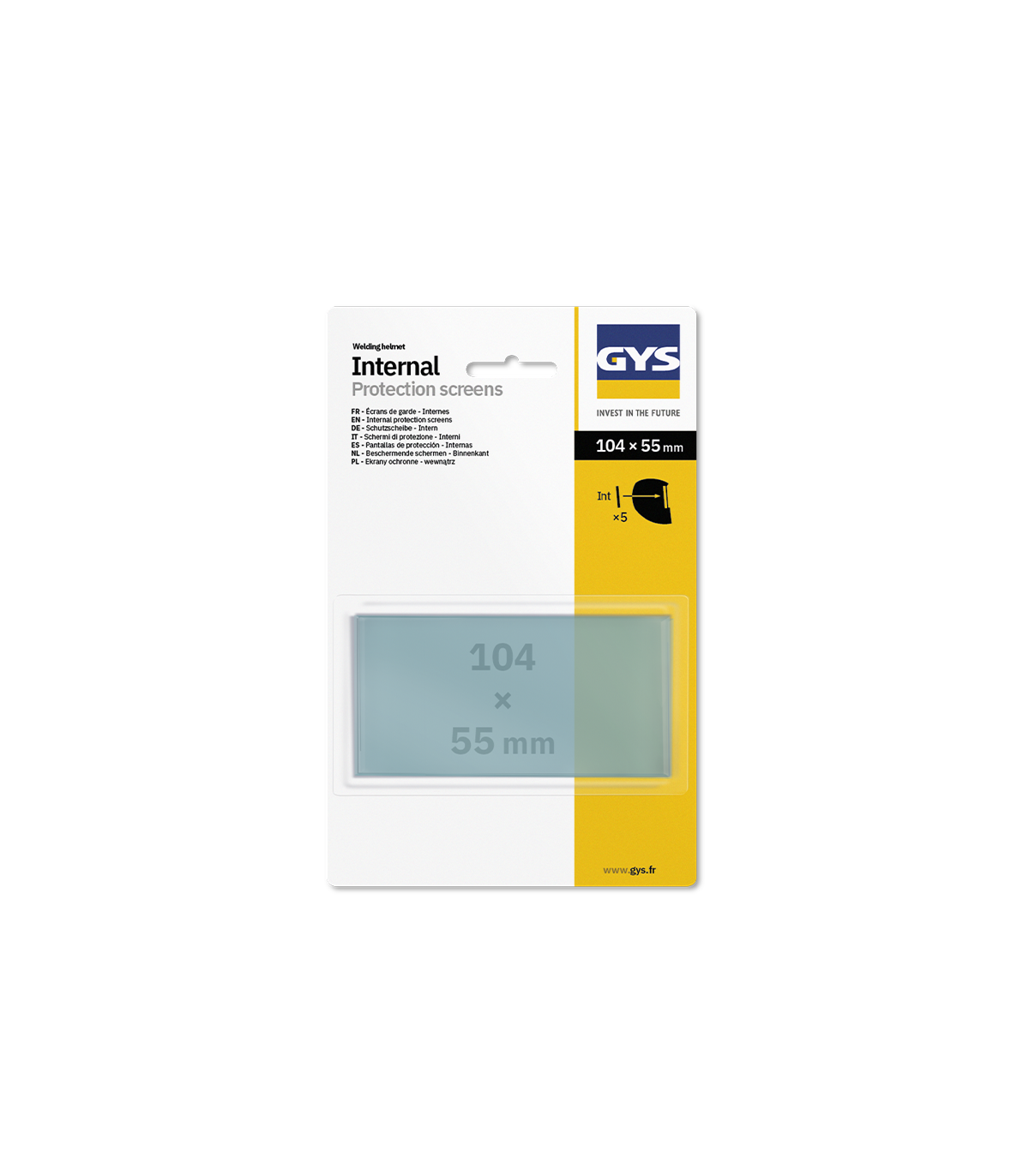 5 écrans de protection internes 104 x 55 mm MASTER 11 / EXPERT 11 / PROMAX GYS