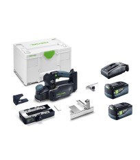 Rabot HLC 82 EB-Basic-Set + 2 batteries 18V 5 Ah HP-ASI + 1 chargeur TCL 6 FESTOOL