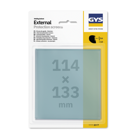 10 Écrans de protection externes 114 x 133 mm GYSMATIC 9/13 - 5/13 / ERGOTECH / SPACEVIEW GYS