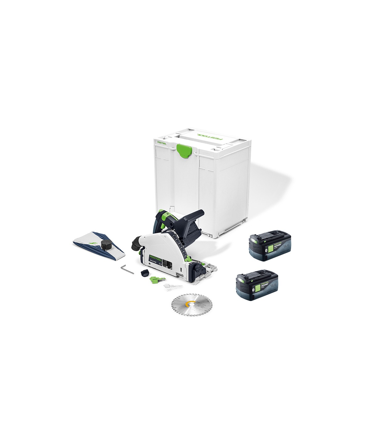 Scie plongeante Ø160 mm 2 x 18V TSC 55 KEB-Basic + 2 batteries 18V 5 Ah HP-ASI FESTOOL
