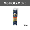 Lot de 24 mastics-colles polymère "MSP108" Fixation lourde Blanc 290ml BOSTIK