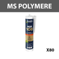 Lot de 80 mastics-colles polymère "MSP108" Fixation lourde Blanc 290ml BOSTIK