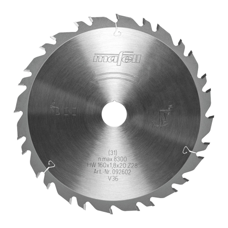 Lame de scie carbure 160 x 1,2/1,8 x 20 mm 28 dents Bois MAFELL