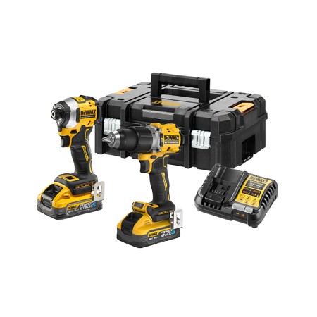 Pack 2 outils 18V Perceuse-visseuse sans fil DCD805 + Visseuse à chocs sans fil DCF850  DEWALT