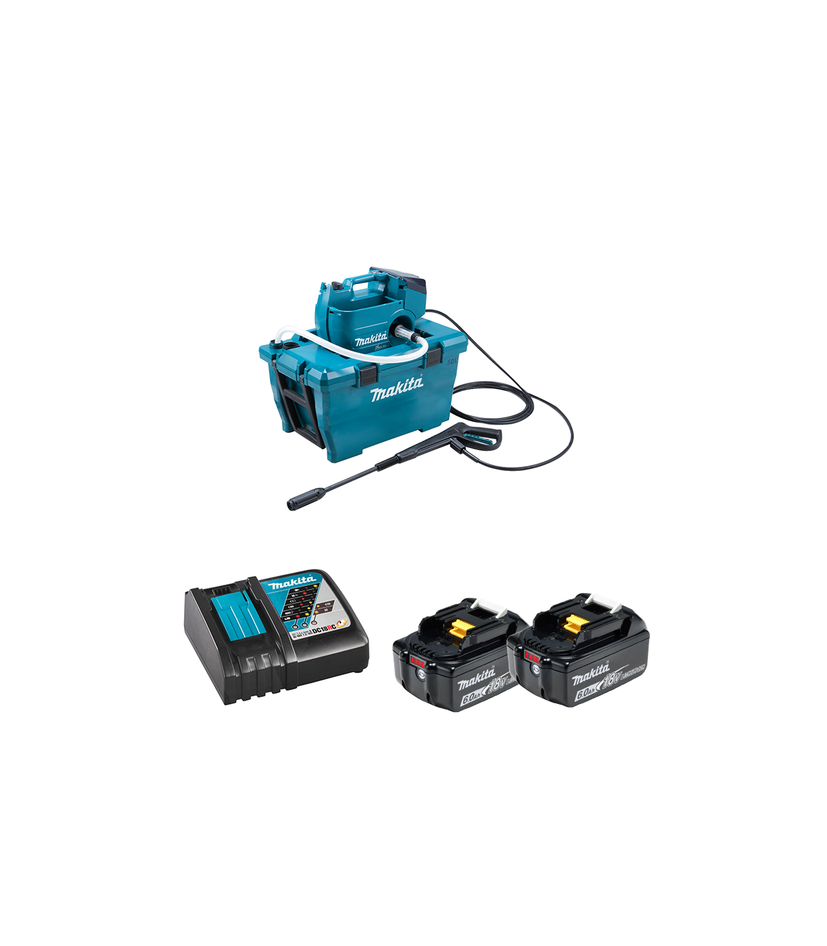 Nettoyeur haute pression 2 x 18V DHW080ZK + 2 batteries BL1860B 18V 6 Ah + chargeur rapide DC18RC MAKITA