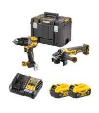 Pack 2 outils 18V Perceuse-visseuse à percussion DCD805N + Meuleuse Ø125 mm DCG405N DEWALT
