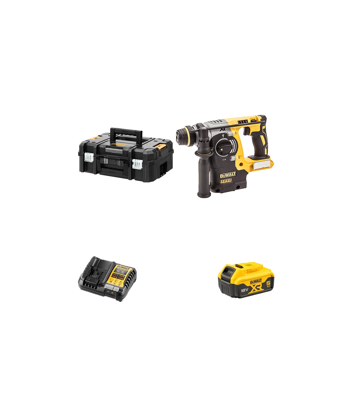 Perforateur  SDS Plus 18V DCH273NT-XJ + 1 batterie 18V 5 Ah + 1 chargeur DCB1104-QW DEWALT
