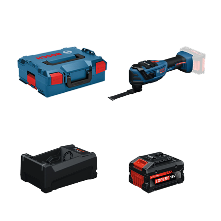 Découpeur-ponceur EXPERT EXOP18V-40 + 1 Batterie EXPERT 5,5 Ah + 1 Chargeur GAL 12V/18V-80 BOSCH