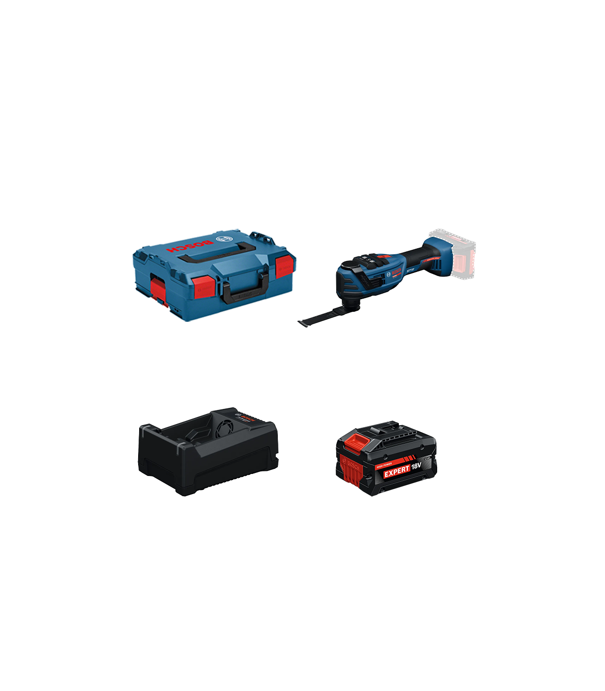 Découpeur-ponceur EXPERT EXOP18V-40 + 1 Batterie EXPERT 5,5 Ah + 1 Chargeur GAL 12V/18V-80 BOSCH