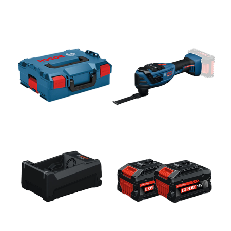 Découpeur-ponceur EXPERT EXOP18V-40 + 2 Batteries EXPERT 5,5 Ah + 1 Chargeur GAL 12V/18V-80 BOSCH