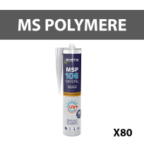 Lot de 80 mastics-colles polymère "MSP106" Crystal Transparent 290ml BOSTIK