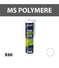 Lot de 60 mastics-colles polymère "MSP107" Blanc 290ml BOSTIK