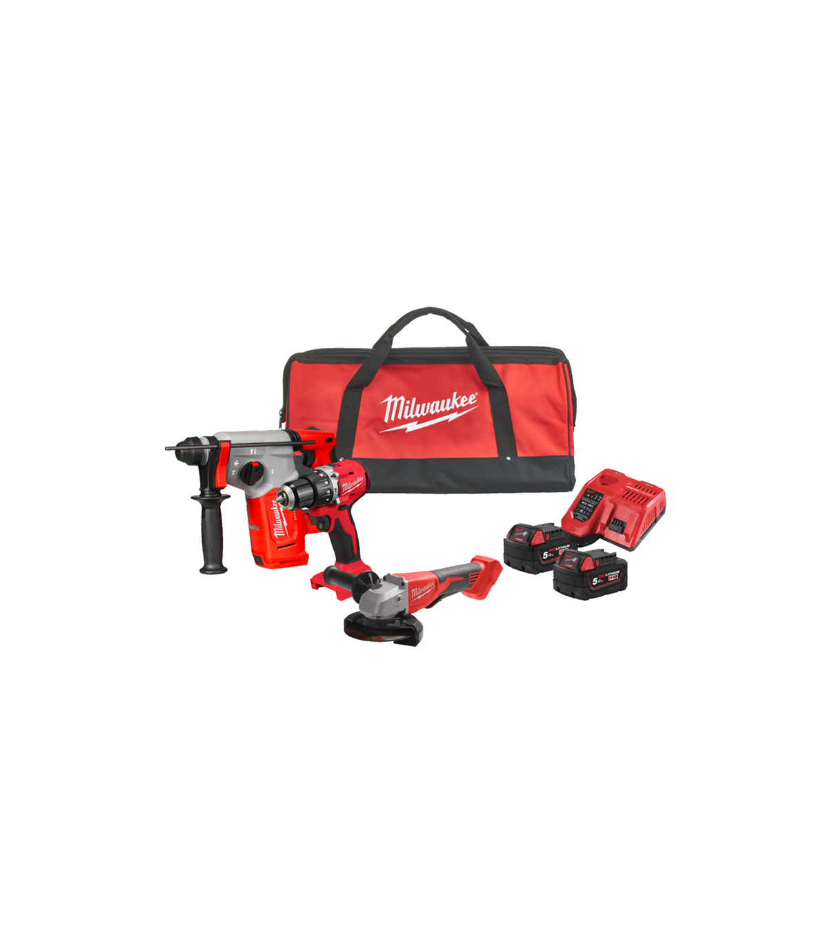 Pack 3 outils 18V M18 BLPP3C-502 (M18 BLPDRC + M18 BLH + M18 BLSAG125XPD) MILWAUKEE