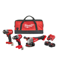 Pack 3 outils 18V M18 FPP3FR-502B (M18 FMTIW2F12 + M18 FSAG125X + M18 BLDDRC) MILWAUKEE
