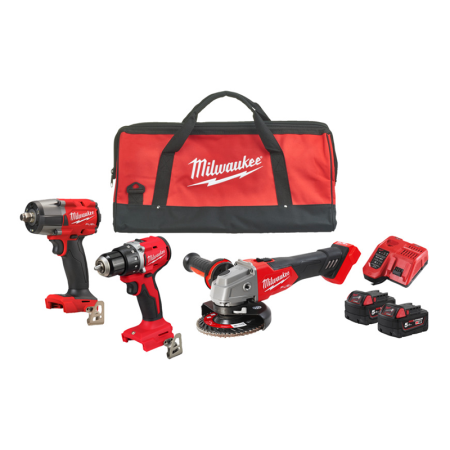 Pack 3 outils 18V M18 FPP3FR-502B (M18 FMTIW2F12 + M18 FSAG125X + M18 BLDDRC) MILWAUKEE