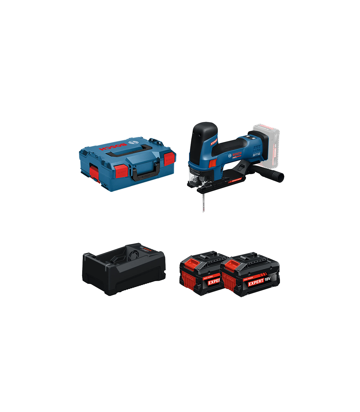 Scie sauteuse EXPERT EXST 18V-155 S + 2 Batteries EXPERT 5,5 Ah + 1 Chargeur GAL 12V/18V-80 BOSCH