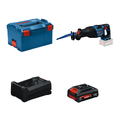 Scie sabre EXSAB 18V-32 + 1 Batterie EXPERT 4 Ah + 1 Chargeur GAL 12V/18V-80 BOSCH