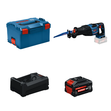 Scie sabre EXSAB 18V-32 + 1 Batterie EXPERT 5,5 Ah + 1 Chargeur GAL 12V/18V-80 BOSCH