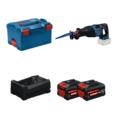 Scie sabre EXSAB 18V-32 + 2 Batteries EXPERT 5,5 Ah + 1 Chargeur GAL 12V/18V-80 BOSCH