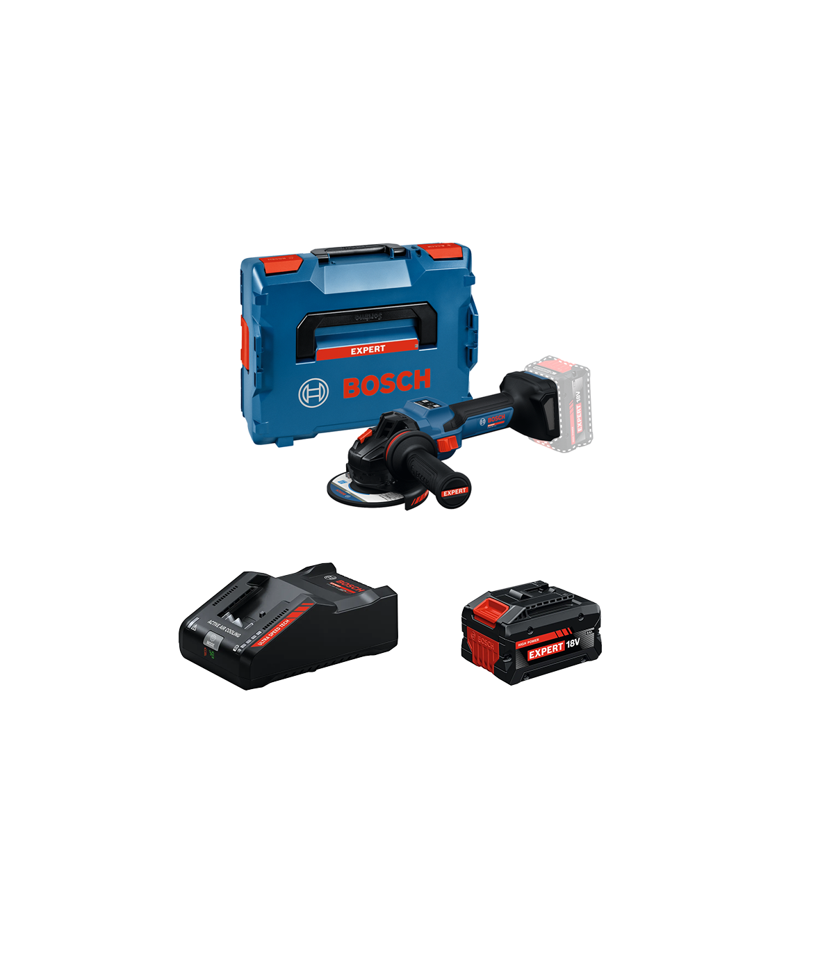 Meuleuse Ø125 mm EXPERT EXWS18V-15S + 1 Batterie EXPERT 8 Ah + 1 Chargeur EXAL18V-160 BOSCH