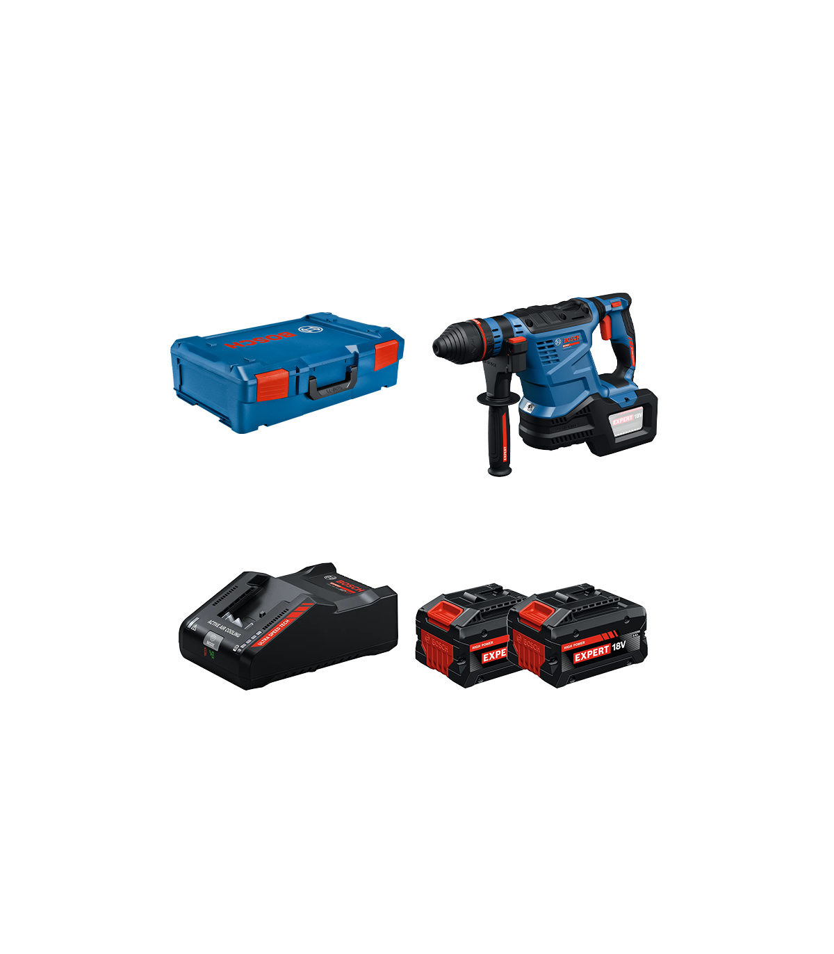 Perforateur SDS Plus EXPERT EXBH18V-32F + 2 Batteries EXPERT 8 Ah + 1 Chargeur EXAL18V-160 BOSCH