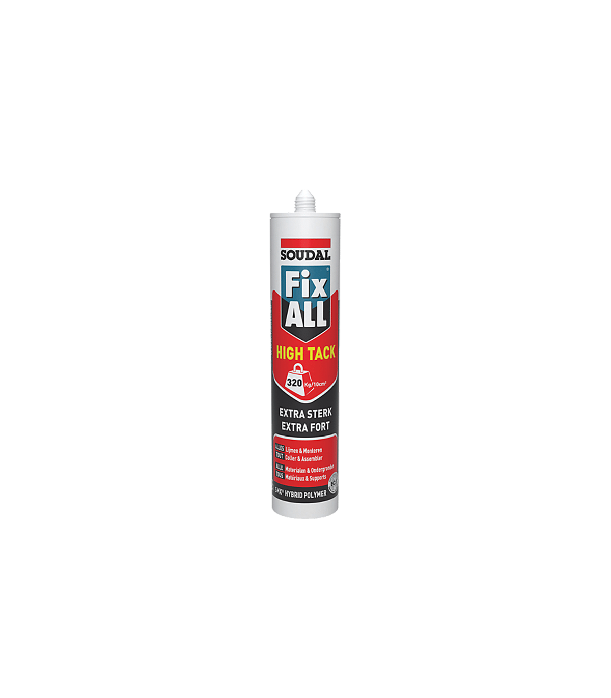 Colle polymère hybride Fix ALL "High Tack" Gris 290ml SOUDAL