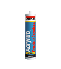 Mastic acrylique "ACRYRUB Extérieur façades+" Blanc Extra 300ml SOUDAL