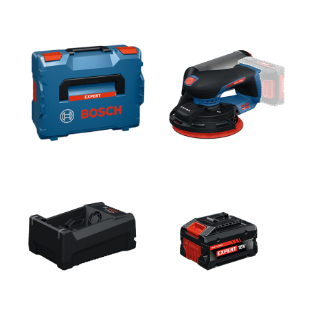 Ponceuse excentrique Ø150 mm EXPERT EXEX18V-150-5 + 1 Batterie EXPERT 5,5 Ah + 1 Chargeur GAL 12V/18V-80 BOSCH
