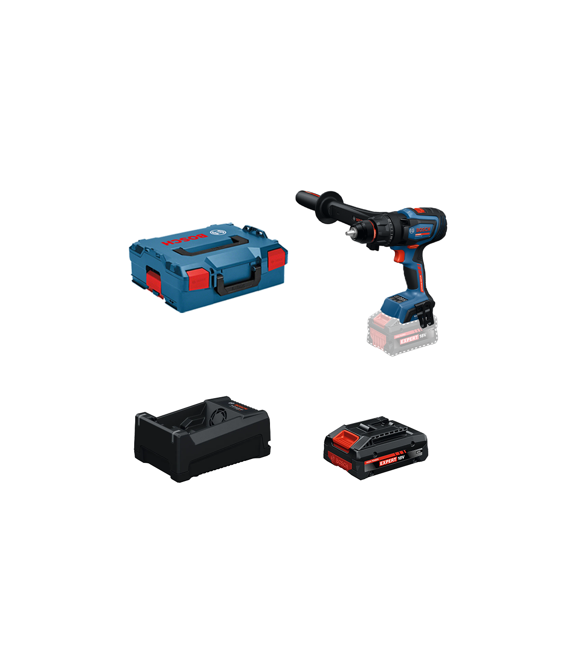 Perceuse visseuse à percussions EXPERT EXSB 18V-150 + 1 Batterie EXPERT 4 Ah + 1 Chargeur GAL 12V/18V-80 BOSCH